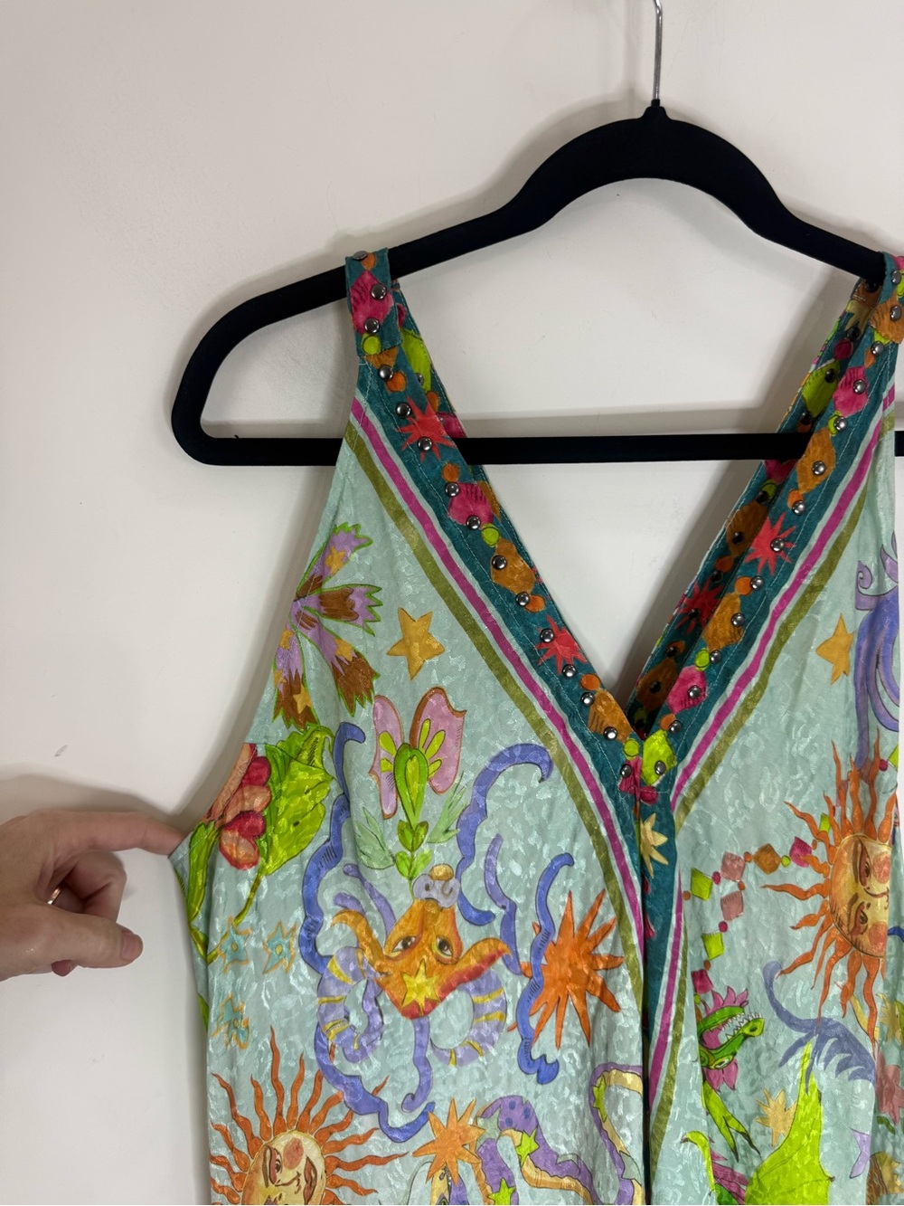 Johnny Was Eva Maxi Dress Kayla Print Size XL Embellished Celestial Print NWT - Picture 6 of 15
